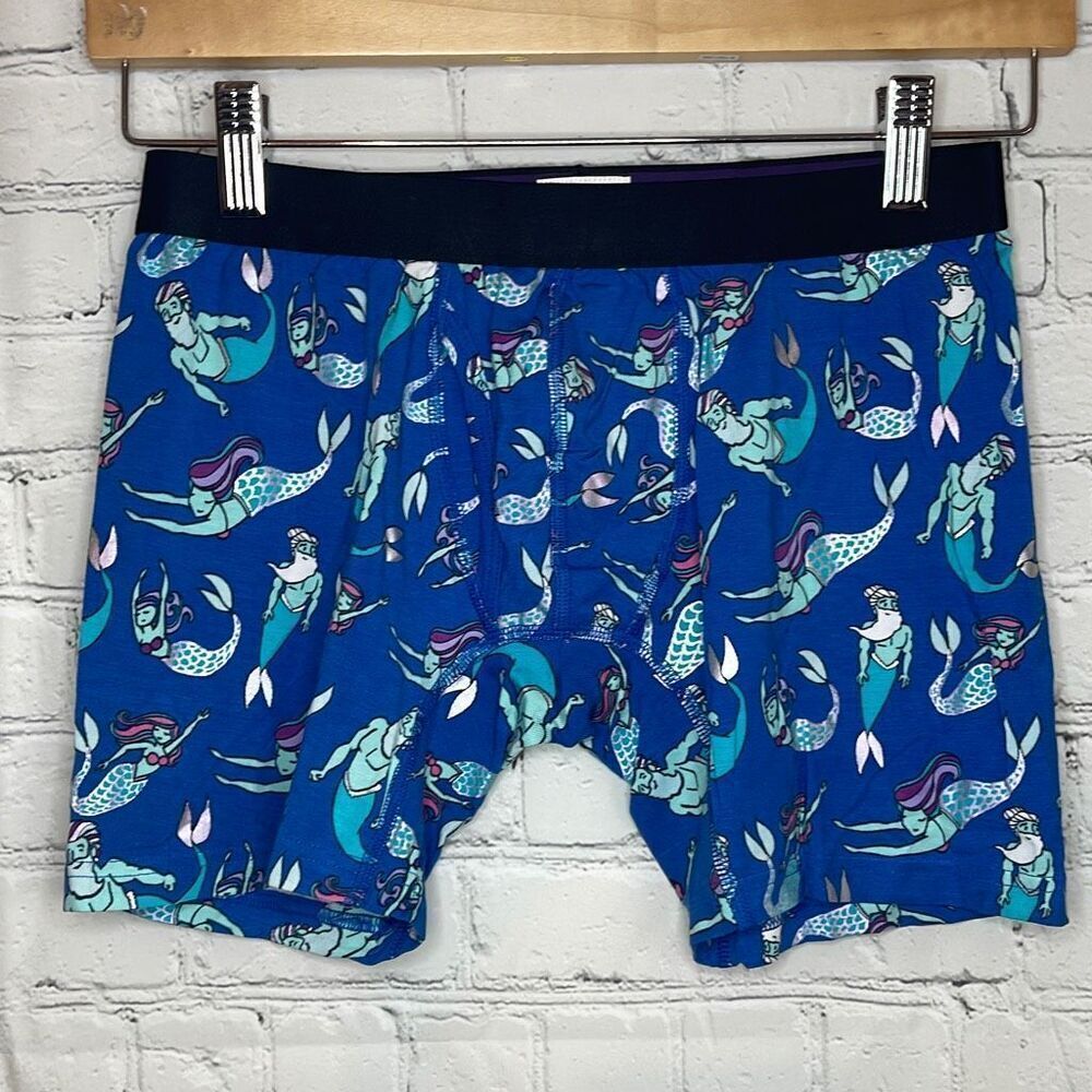 MeUndies‎ Men’s Merman Mermaid Blue Boxer Briefs size Medium New no tag